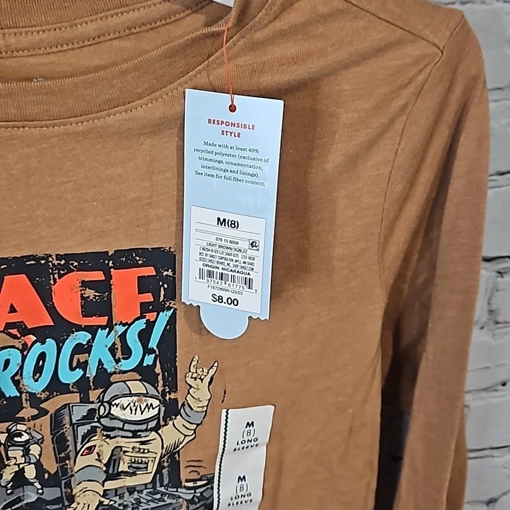 Space Rocks graphic long sleeve tee